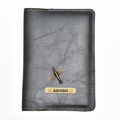 Classy Leather Customised Passport Cover with Charm  (Black)