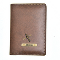 Classy Leather Customised Passport Cover with Charm (Brown)