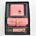 Classy Leather Customized Men's Combo (3 pcs) - Peach