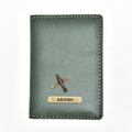 Classy Leather Customised Passport Cover with Charm (Green)