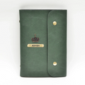 Classy Leather Customized Button Diary (Olive Green)