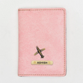 Classy Leather Customised Passport Cover with Charm (Pink)