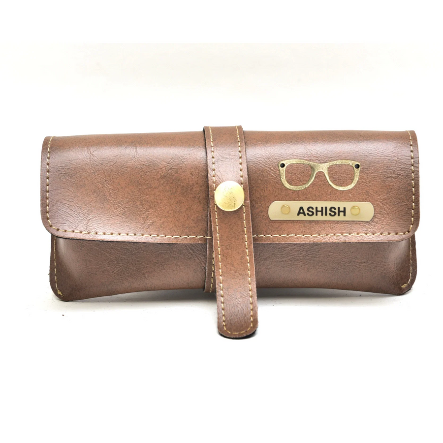Classy Leather Customized Eyewear Case 1.0 - Brown