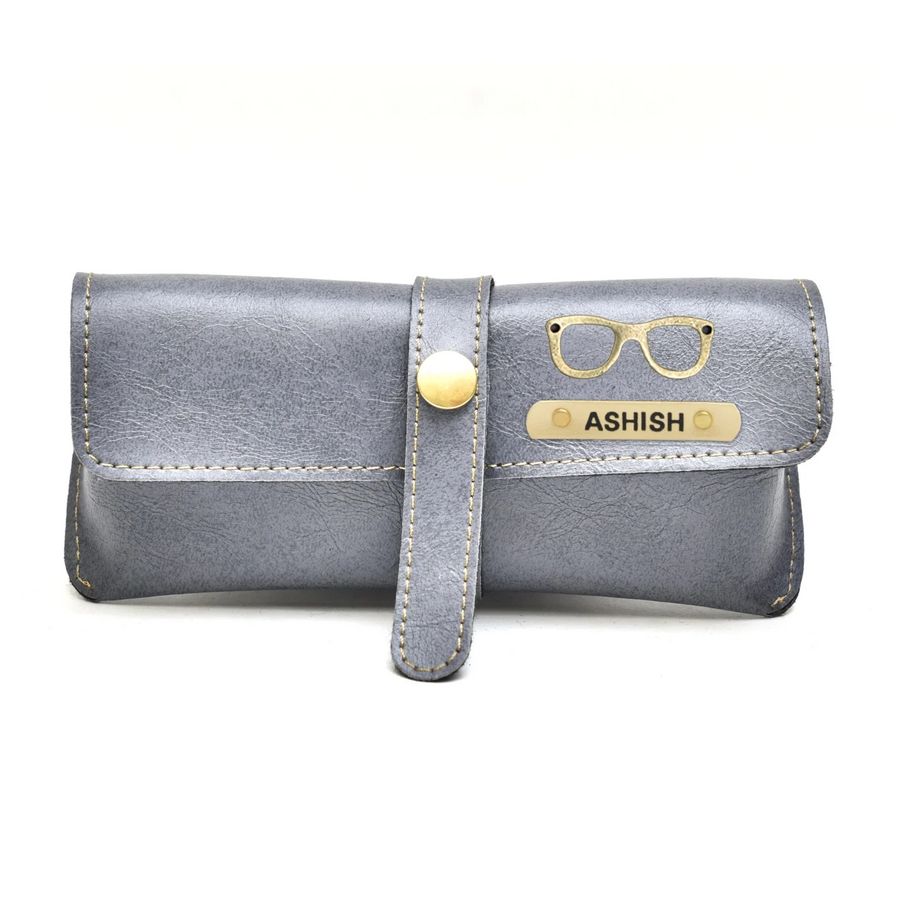 Classy Leather Customized Eyewear Case 1.0 - Grey