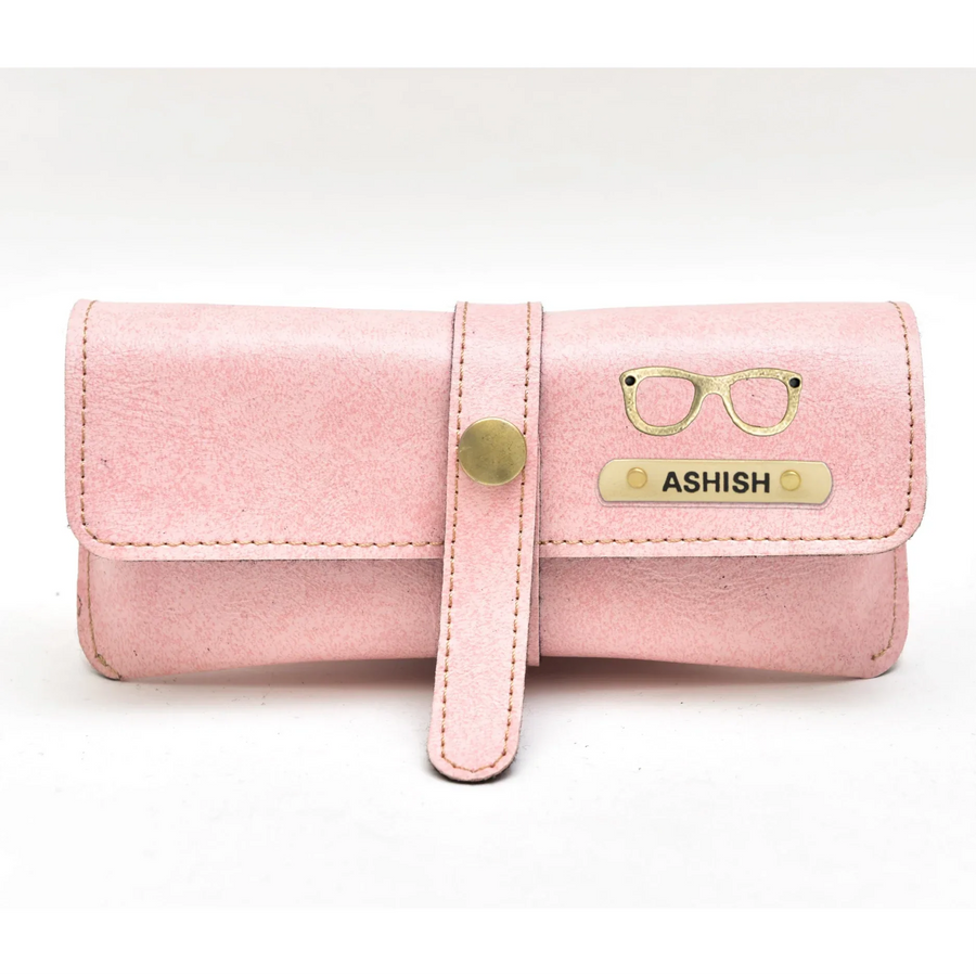 Classy Leather Customized Eyewear Case 1.0 - Pink