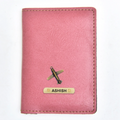 Classy Leather Customised Passport Cover with Charm (Peach)