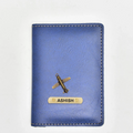 Classy Leather Customised Passport Cover with Charm (Blue)