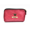 Classy Leather Customized Mutlipurpose Large Travel/Vanity/Make - up Pouch (Maroon)
