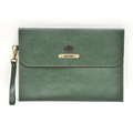 Classy Leather Customized Laptop or Macbook bag/ Sleeve  13.5 inches - Olive Green