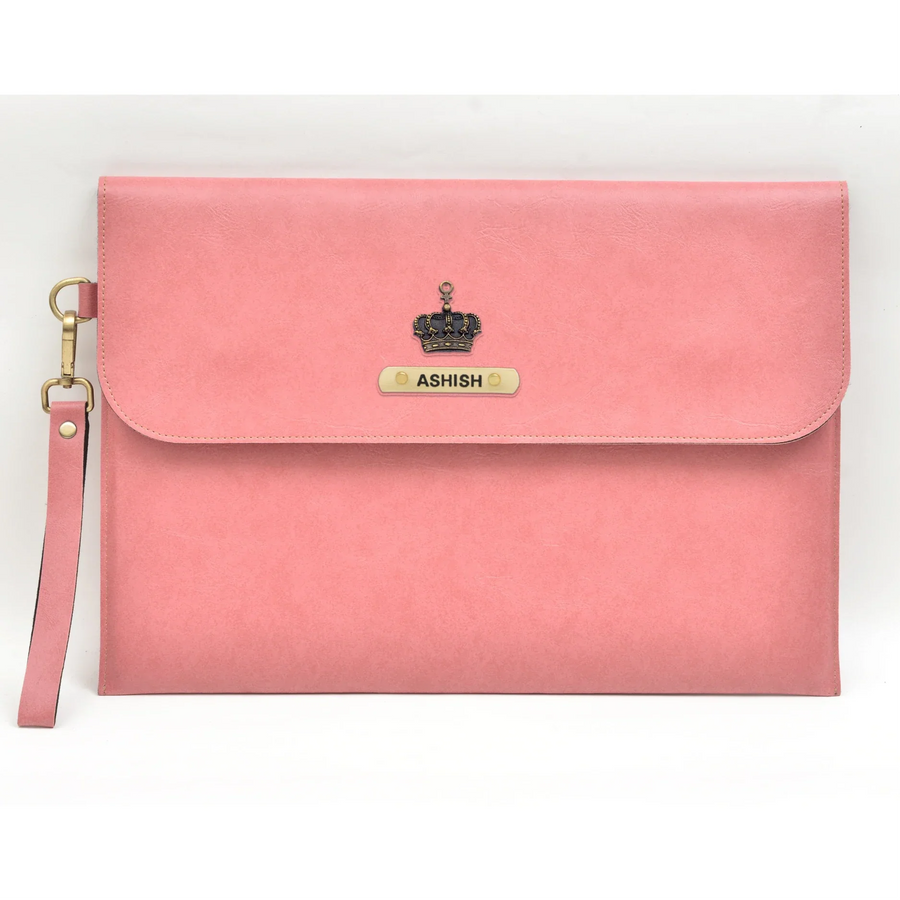 Classy Leather Customized Laptop or Macbook bag/ Sleeve 13.5 inches  - Peach