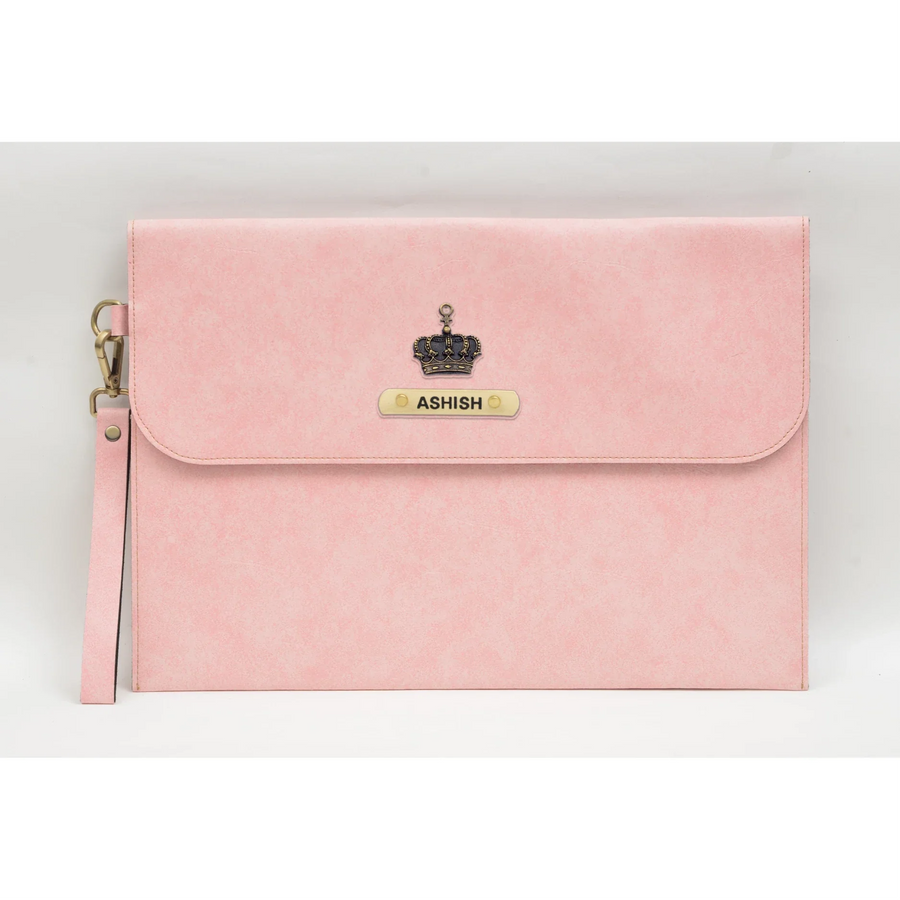 Classy Leather Customized Laptop or Macbook bag/ Sleeve  13.5 inches - Pink