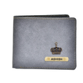 Classy Leather Customized Men's Wallet (Grey)