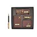 Personalized Pen & All in One Men's Combo (4 pcs) - Brown