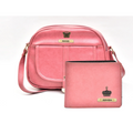 Classy Leather Customized Chain Sling Bag + Men's Wallet (Women's Combo) (Peach Peach)