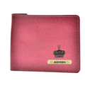 Classy Leather Customized Men's Wallet (Maroon)