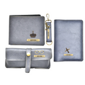Classy Leather Customized All in One Men's Combo (4 pcs) - Grey