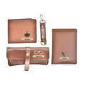 Classy Leather Customized All in One Men's Combo (4 pcs) - Tan