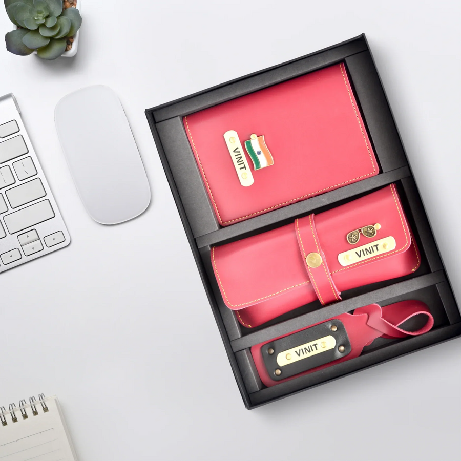 Personalized Frequent Traveller Combo (3 pcs) - Pink