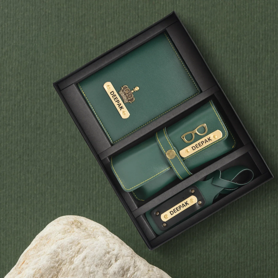 Personalized Frequent Traveller Combo (3 pcs) - Olive Green