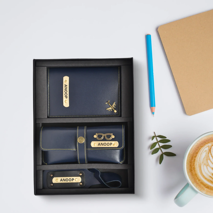 Personalized Frequent Traveller Combo (3 pcs) - Royal Blue