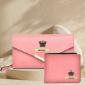 Classy Lady Wallet + Classy Men's Wallet | Couple Gifts - Peach