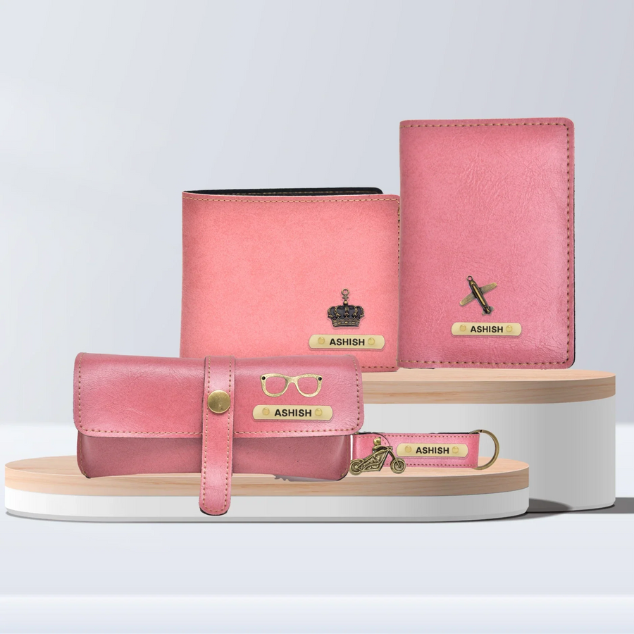 Classy Leather Customized All in One Men's Combo (4 pcs) - Peach