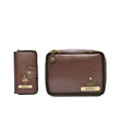 Women's Combo : Premium Lady Wallet & Mini Makeup Kit (Brown)