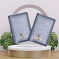 Classy Leather Customized Couple Traveller Combo (2 pcs) - Grey