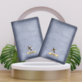 Classy Leather Customized Couple Traveller Combo (2 pcs) - Grey