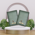 Classy Leather Customized Couple Traveller Combo (2 pcs) - Green