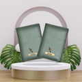 Classy Leather Customized Couple Traveller Combo (2 pcs) - Green