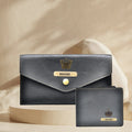 Classy Minimal Clutch + Classy Men's Wallet | Couple Gifts - Black