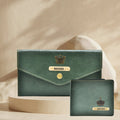 Classy Minimal Clutch + Classy Men's Wallet | Couple Gifts - Olive Green