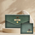 Classy Minimal Clutch + Classy Men's Wallet | Couple Gifts - Olive Green