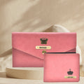 Classy Minimal Clutch + Classy Men's Wallet | Couple Gifts - Peach