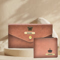 Classy Minimal Clutch + Classy Men's Wallet | Couple Gifts - Tan