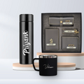 Personalised Stainless Steel Mug, Temperature Bottle & All in One Men's Combo (4 pcs) - Grey
