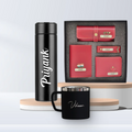 Personalised Temperature Bottle, Stainless Steel Mug & All in One Men's Combo (4 pcs) - Wine