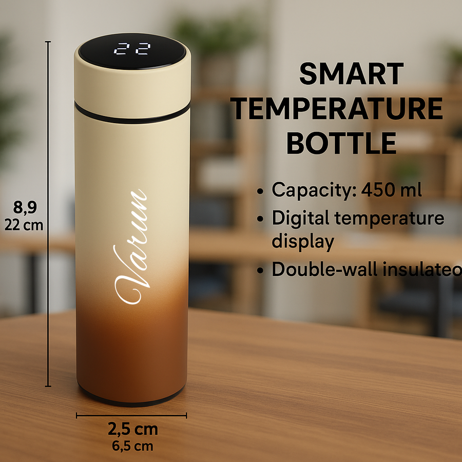 Personalized Temperature Bottle-White Dual Shade