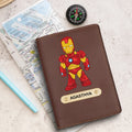 Iron Man Print Personalised Nexon Passport Cover - Tan