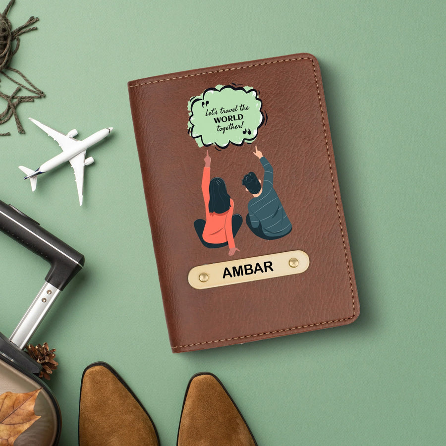 Travel Print Personalised Nexon Passport Cover 5 - Brown