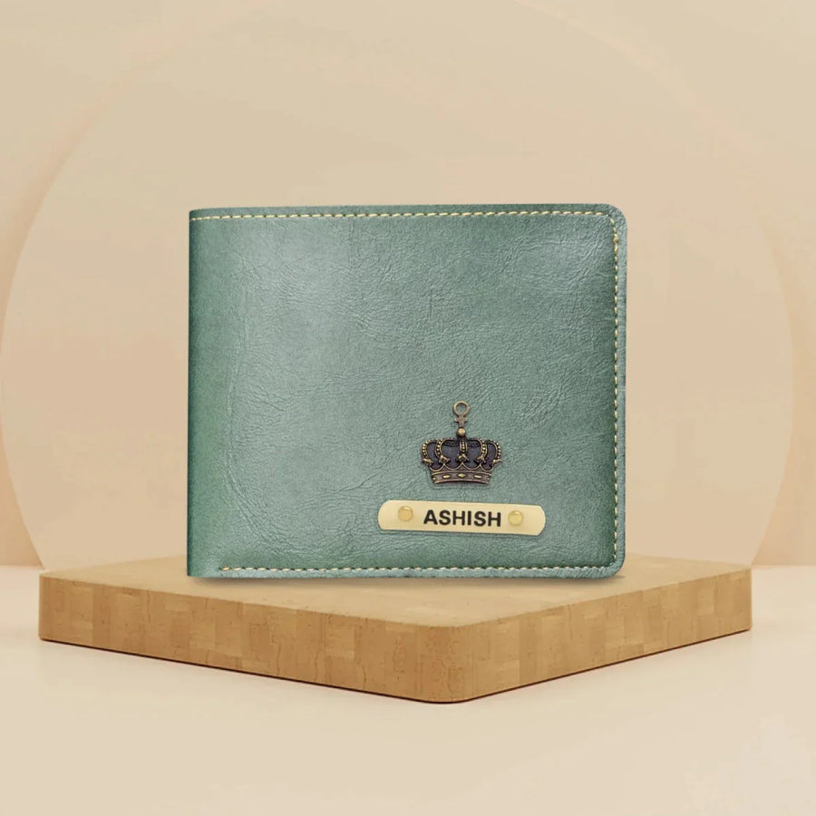 Classy Leather Customized Men's Wallet (Green)