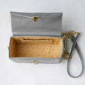 Customized Women's Leather bag (Buttoned) - Grey