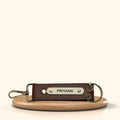 Personalized Nexon Leather Keychain with Hook - Brown