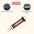 Personalized Nexon Leather Keychain with Hook - Wine