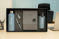 Nexon Flip Diary + Classic Metal Pen + Classy Leather Metal Keychain + Classic Smart Bottle  + Stainless Steel Travell Mug - GREY