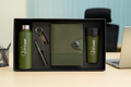 Nexon Flip Diary + Classic Metal Pen + Classy Leather Metal Keychain + Classic Smart Bottle  + Stainless Steel Travell Mug - GREEN