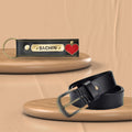 Personalized Leather Keychain and Belt for Men's - Black