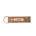 Personalized Nexon Leather Keychain with Hook - Tan