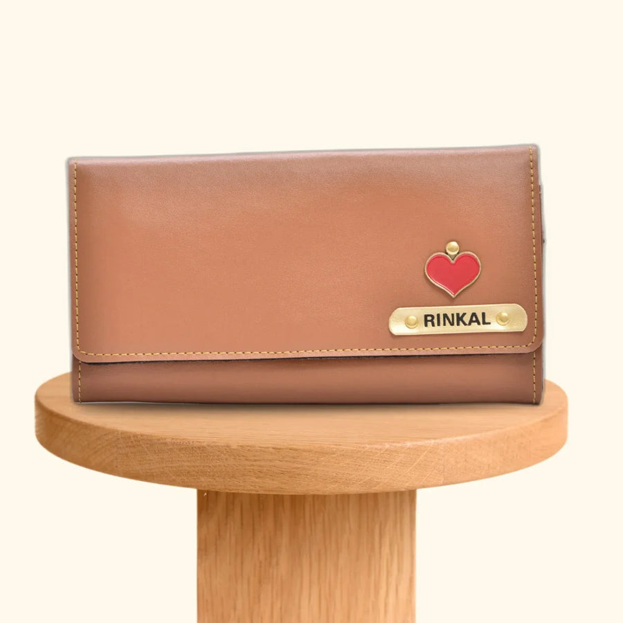 Personalized Premium Lady Wallet - Tan